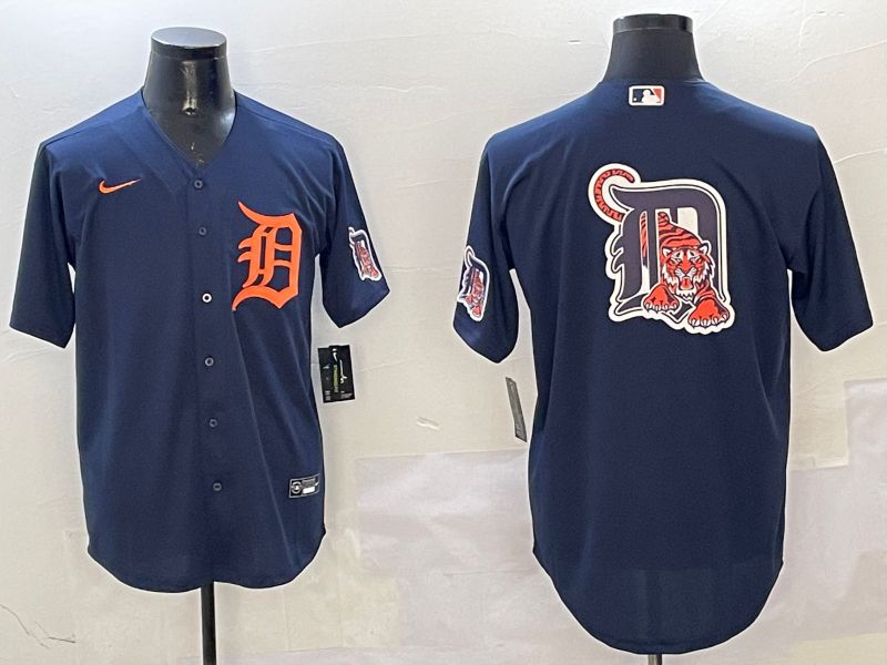 Men Detroit Tigers Blank Drak Blue Game 2025 Nike MLB Jersey style 3->detroit tigers->MLB Jersey